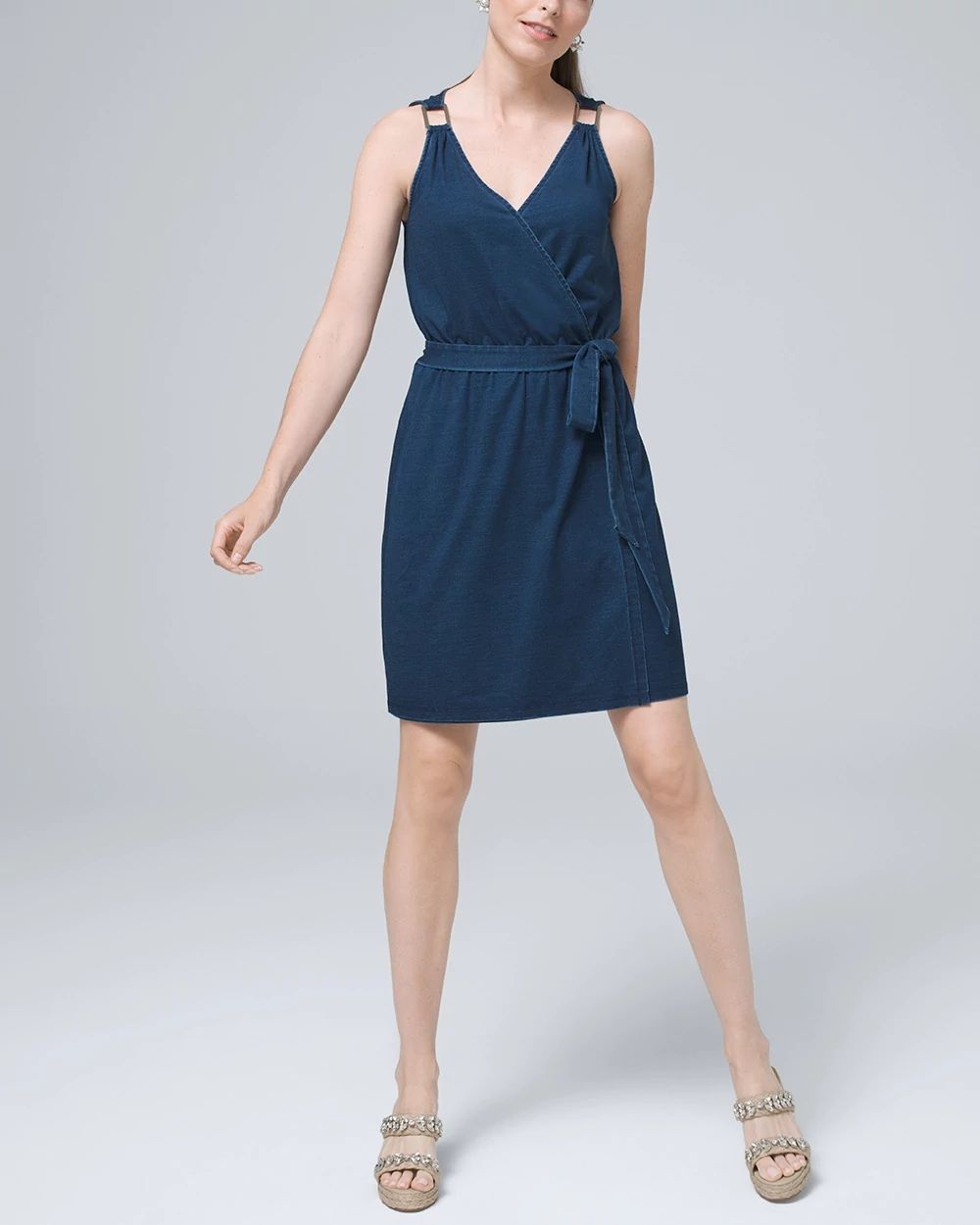 Petite mini wrap dress clearance